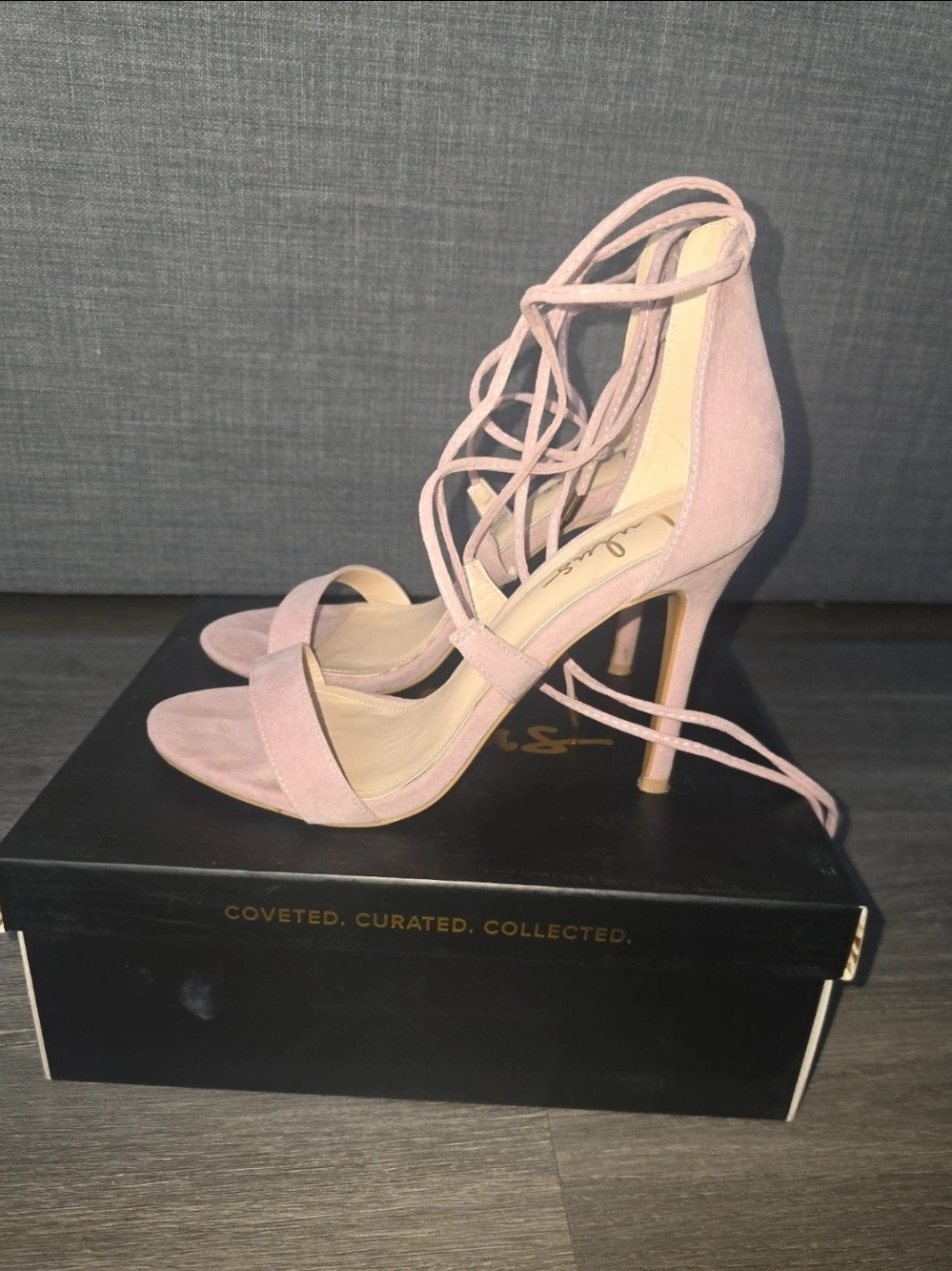 Lulu's Dusty Rose Lace-Up Pink Suede High Heel Sandals